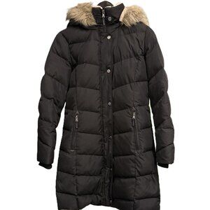 Lauren Ralph Lauren Women's Faux-Fur-Trim Hooded Down Puffer Coat in Black XS